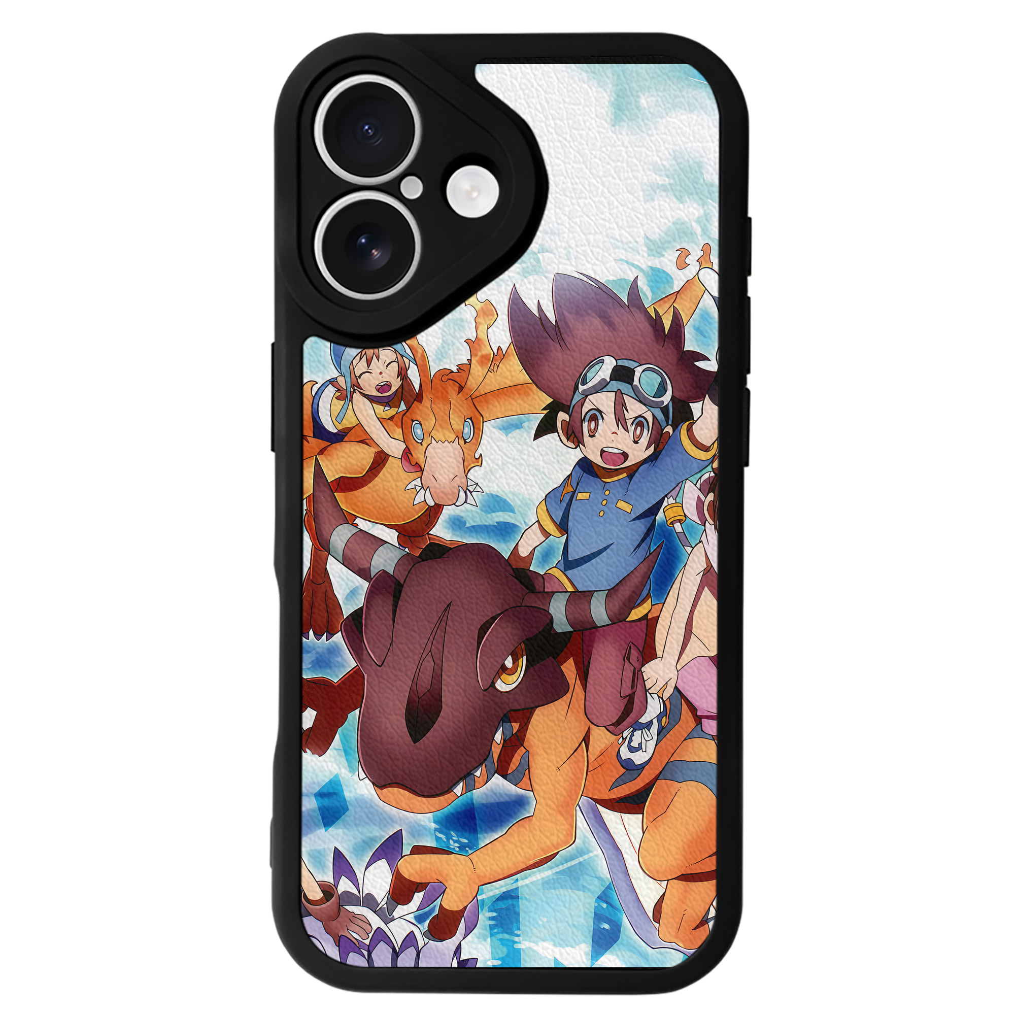 （画像用） Digimon デジタルモンスター/デジモン 【iPhone 16シリーズ対応】シリコンスマホケース（レザー調） 材質：シリコン